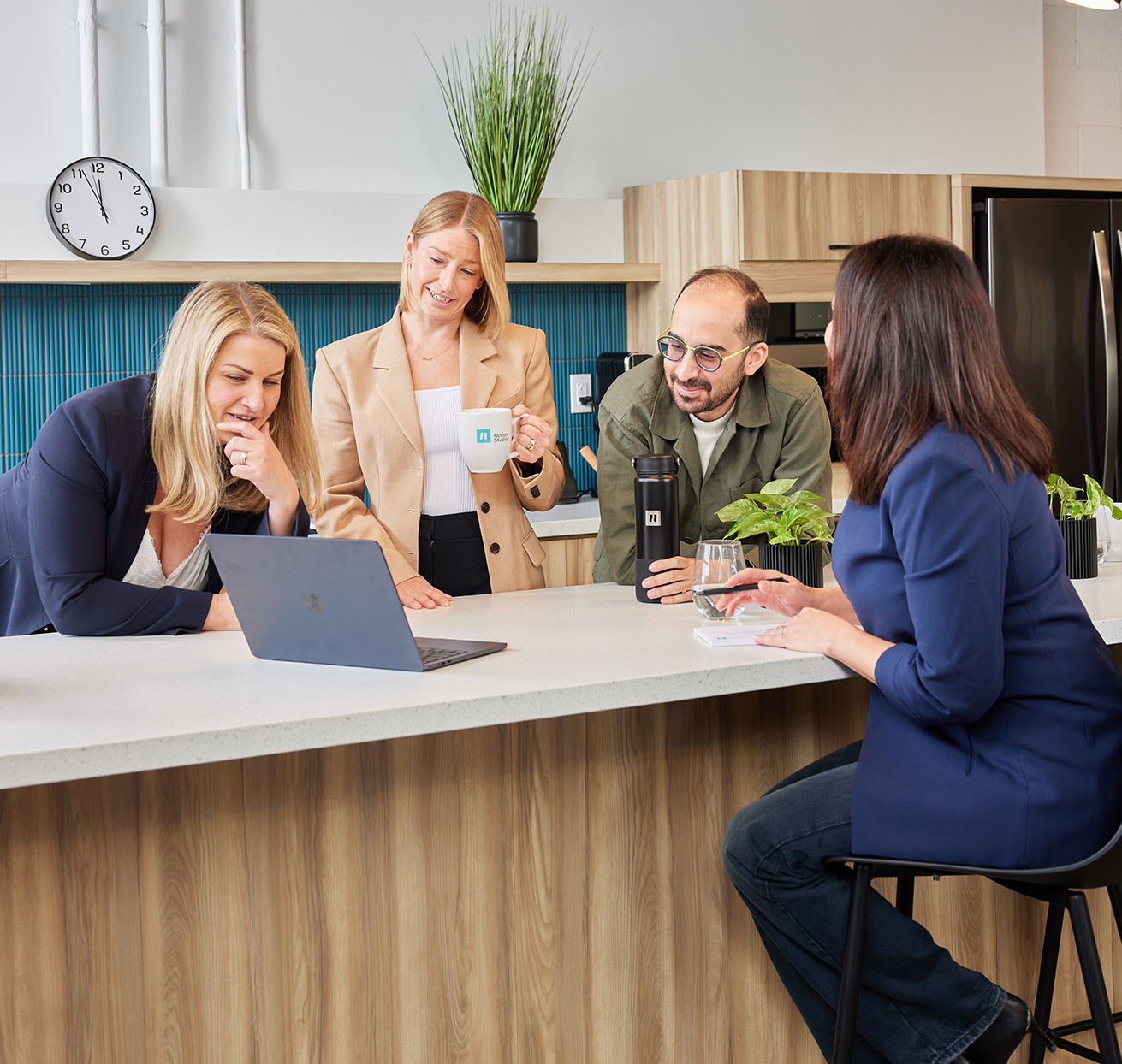 Creative team discussing a project during a collaborative working session.