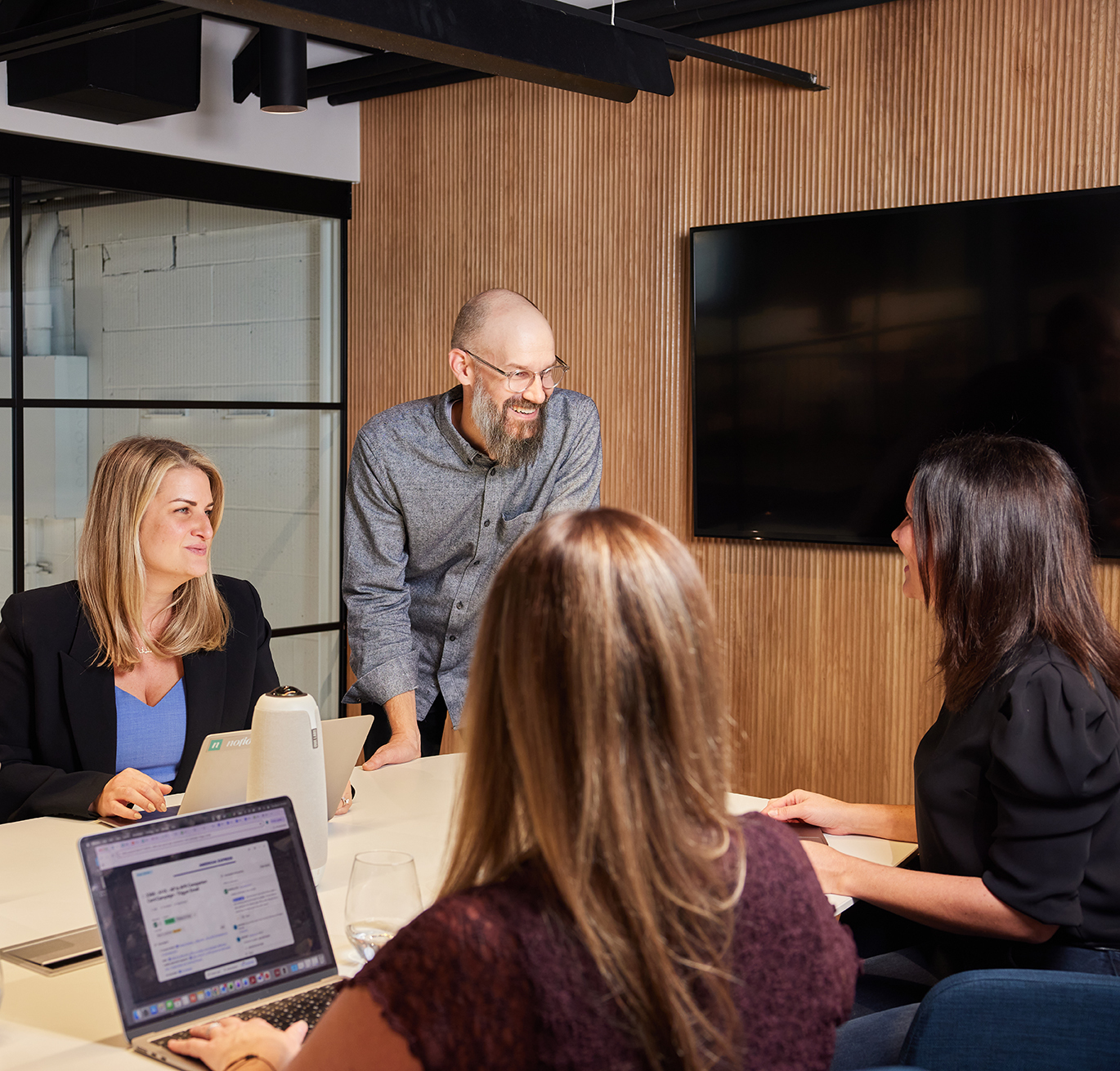 Notion Studios collaborating during a creative briefing session.